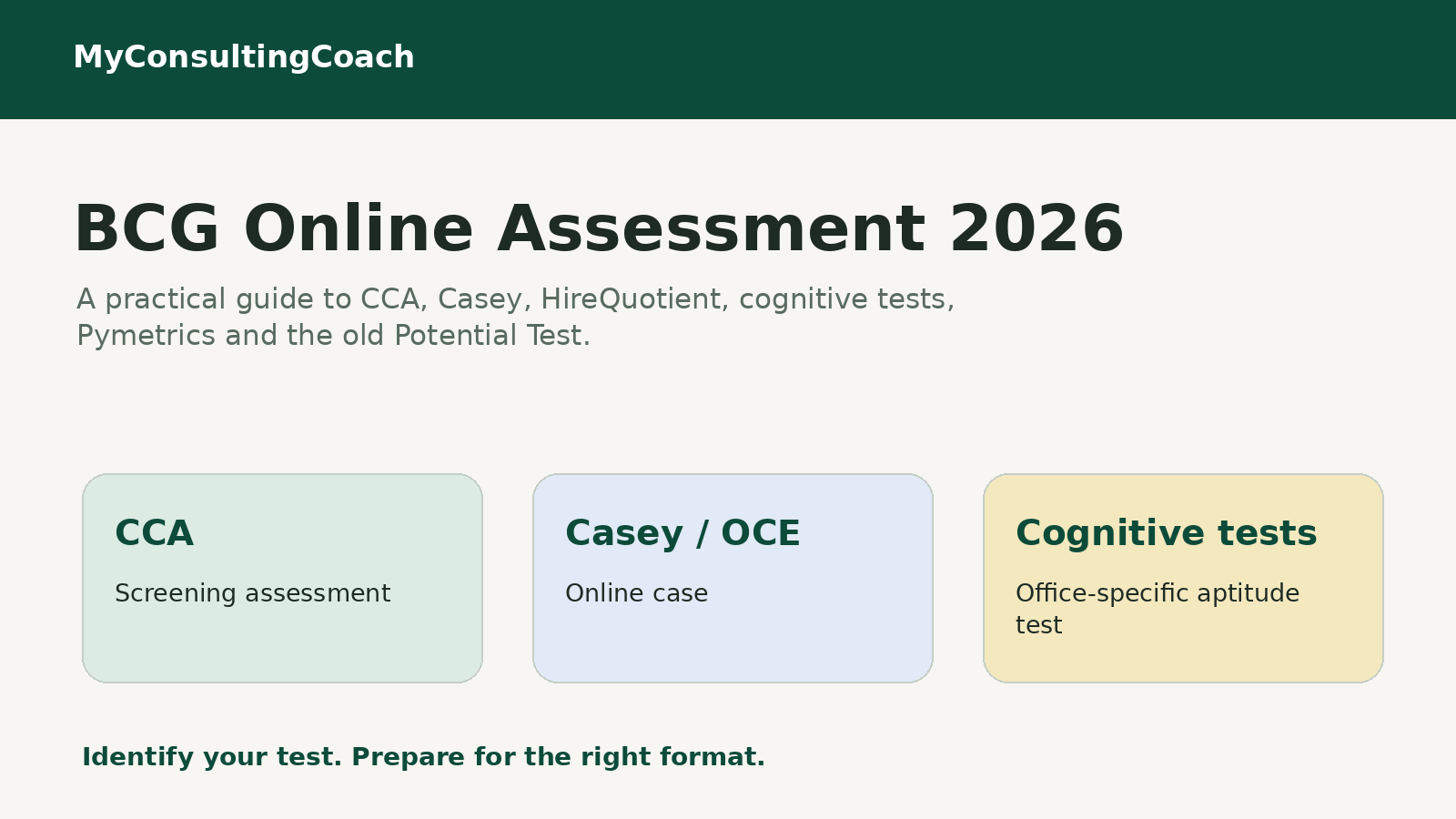 BCG Online Assessment 2026